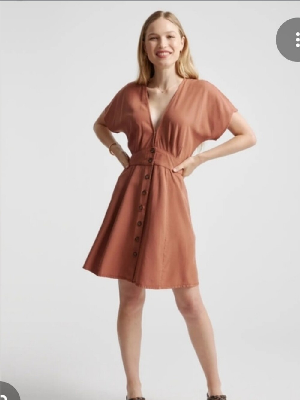 Quince Orange Mini Dress. Size M